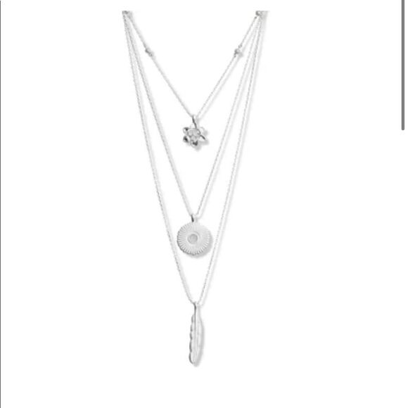 LUCKY brand layered feathered necklace NWT - Picture 2 of 3